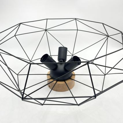 Brilagi - laelamp WOODY BASKET 3xE27/60W/230V läbimõõt 60 cm tamm