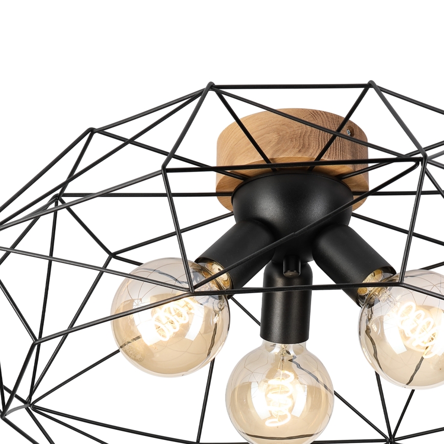 Brilagi - laelamp WOODY BASKET 3xE27/60W/230V läbimõõt 60 cm tamm