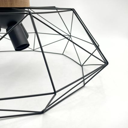 Brilagi - laelamp WOODY BASKET 3xE27/60W/230V läbimõõt 60 cm tamm