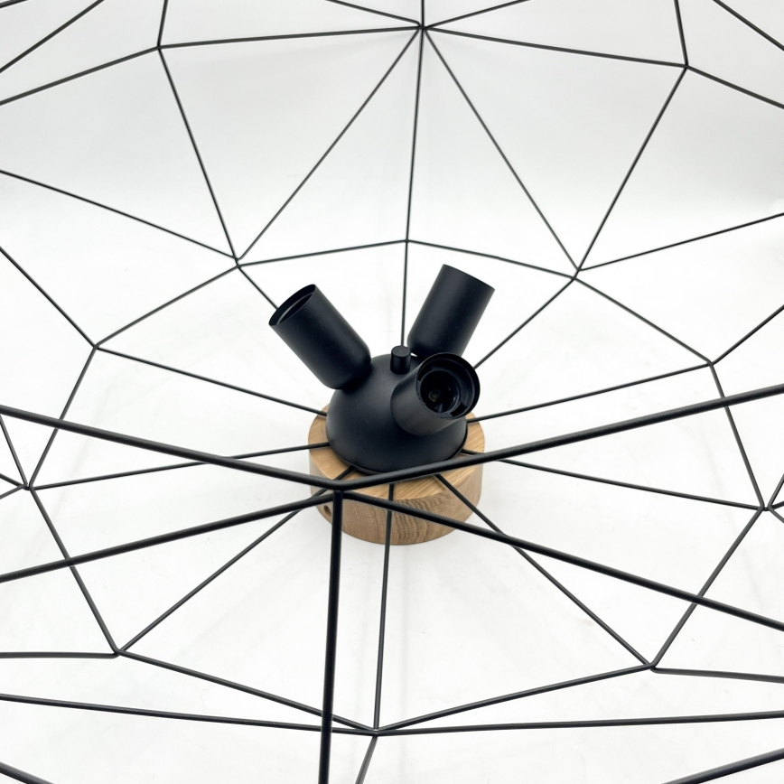 Brilagi - Laelamp WOODY BASKET 3xE27/60W/230V, läbimõõt 80 cm, tamm