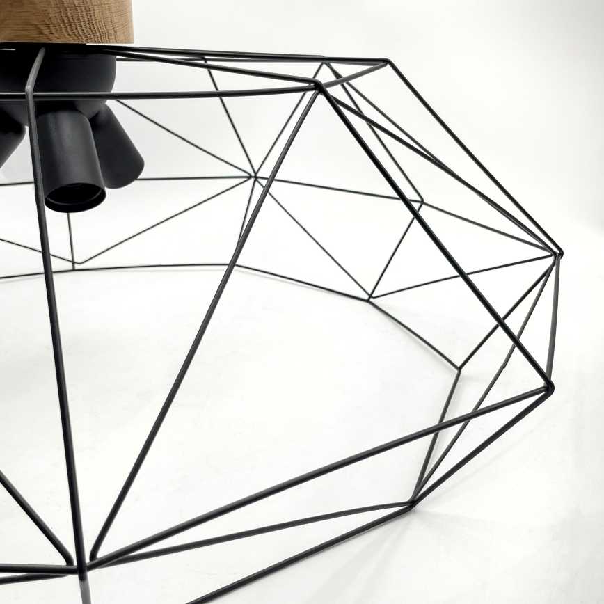 Brilagi - Laelamp WOODY BASKET 3xE27/60W/230V, läbimõõt 80 cm, tamm