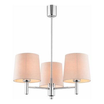 Brilagi - laelühter varrega MONTE 3xE27/15W/230V beež/läikiv kroom