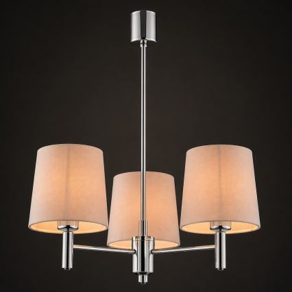 Brilagi - laelühter varrega MONTE 3xE27/15W/230V beež/läikiv kroom