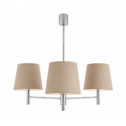 Brilagi - laelühter varrega MONTE 3xE27/60W/230V beež/läikiv kroom
