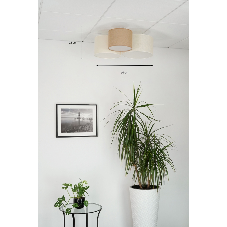 Brilagi - Laevalgusti ÄMBLIK 3xE27/15W/230V beež/kreemikas