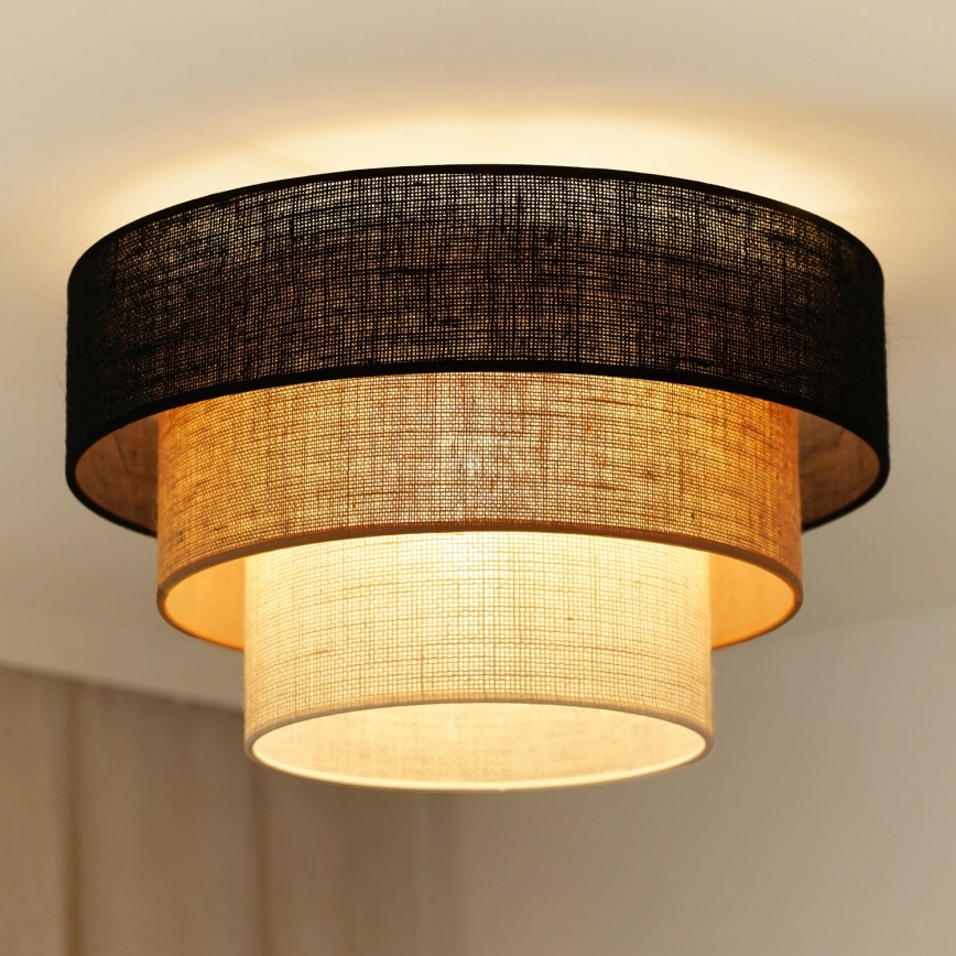 Brilagi - Laevalgusti ASPEN LUNETA 1xE27/15W/230V d. 45 cm must/beež/kreemikas