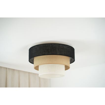 Brilagi - Laevalgusti ASPEN LUNETA 1xE27/15W/230V d. 45 cm must/beež/kreemikas
