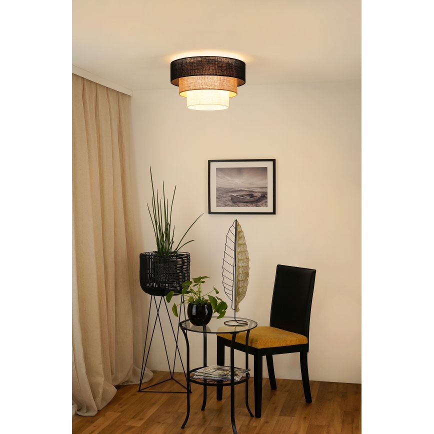 Brilagi - Laevalgusti ASPEN LUNETA 1xE27/15W/230V d. 45 cm must/beež/kreemikas