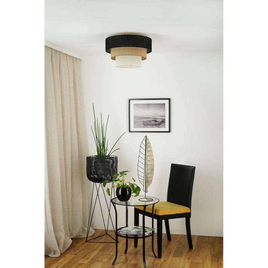 Brilagi - Laevalgusti ASPEN LUNETA 1xE27/15W/230V d. 45 cm must/beež/kreemikas