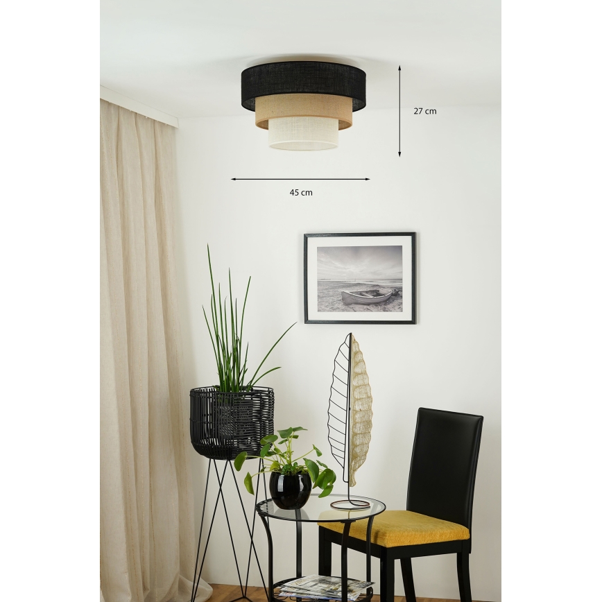 Brilagi - Laevalgusti ASPEN LUNETA 1xE27/15W/230V d. 45 cm must/beež/kreemikas