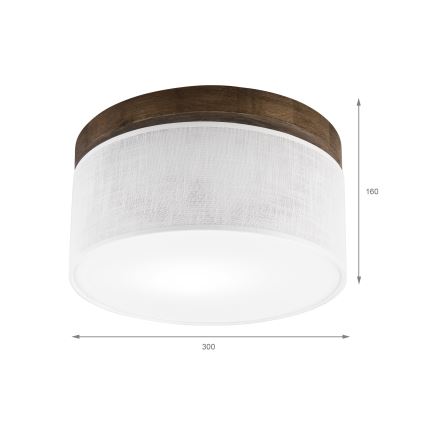 Brilagi - Laevalgusti BELLADONNA 1xE27/15W/230V d. 30 cm valge/tamm