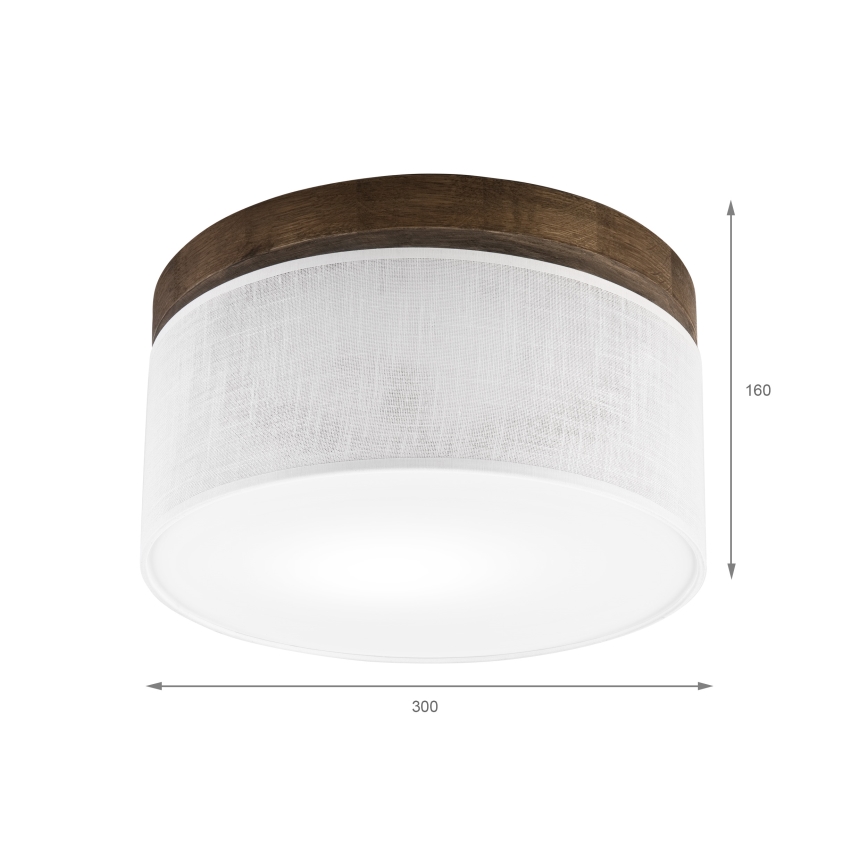 Brilagi - Laevalgusti BELLADONNA 1xE27/15W/230V d. 30 cm valge/tamm