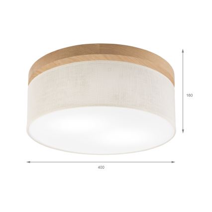 Brilagi - Laevalgusti BELLADONNA 2xE27/15W/230V d. 40 cm kreemikas/tamm