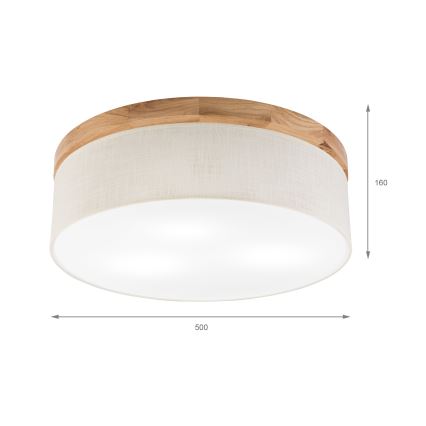 Brilagi - Laevalgusti BELLADONNA 3xE27/15W/230V d. 50 cm kreemikas/tamm