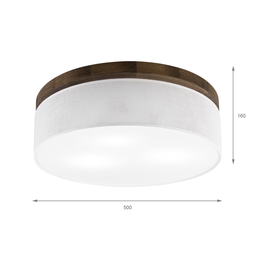 Brilagi - Laevalgusti BELLADONNA 3xE27/15W/230V d. 50 cm valge/tamm