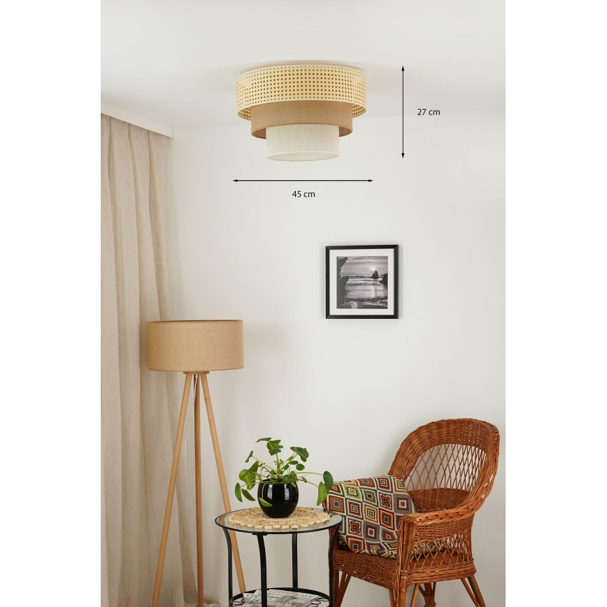 Brilagi - Laevalgusti CEDAR LUNETA 1xE27/15W/230V d. 45 cm beež/pruun/kreemikas