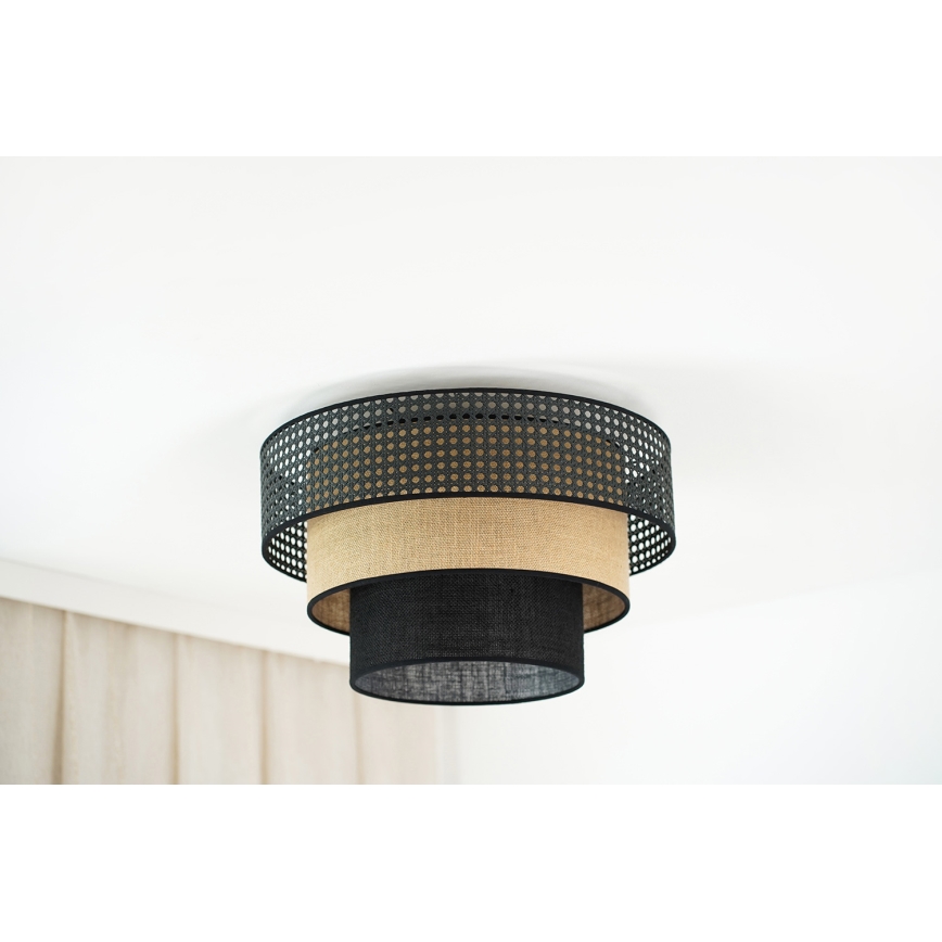 Brilagi - Laevalgusti DAKOTA LUNETA 1xE27/15W/230V d. 45 cm must/rotang