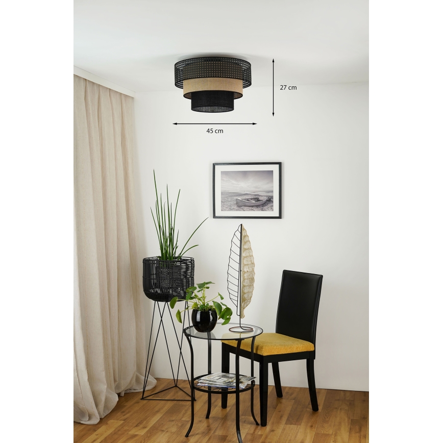Brilagi - Laevalgusti DAKOTA LUNETA 1xE27/15W/230V d. 45 cm must/rotang