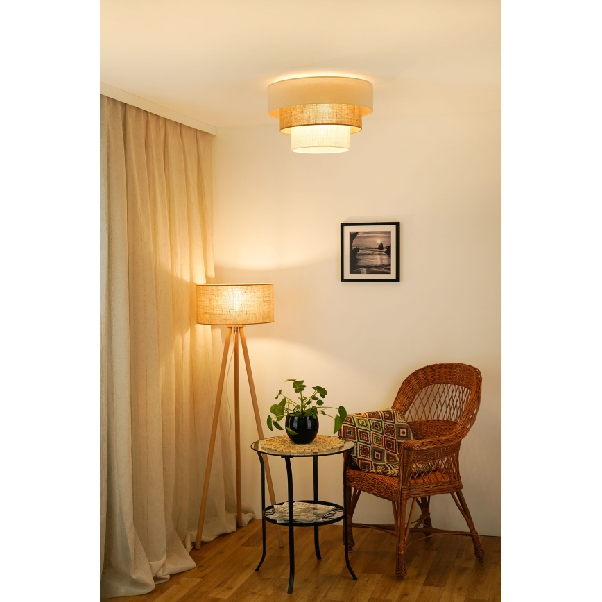 Brilagi-Laevalgusti DENVER LUNETA 1xE27/15W/230V d. 45 beež/pruun/kreemikas