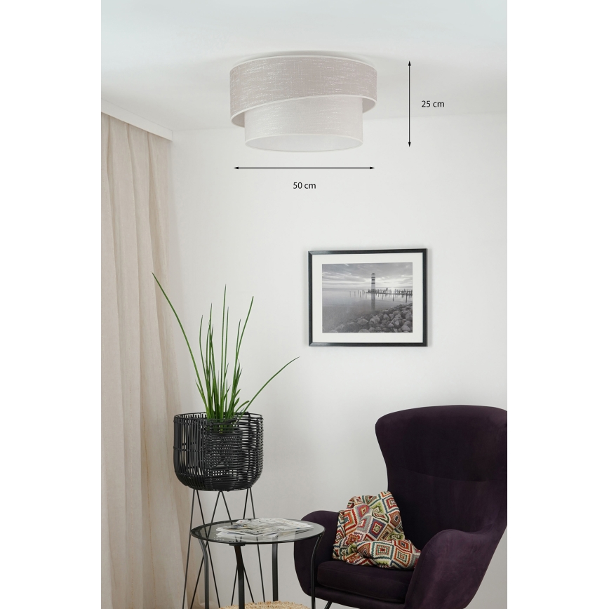 Brilagi - Laevalgusti DOVER SHINE 1xE27/15W/230V d. 50 cm hall/kreemikas