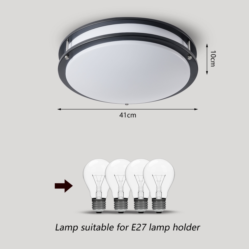 Brilagi - Laevalgusti ELARO 4xE27/40W/230V läbimõõduga 41 cm must