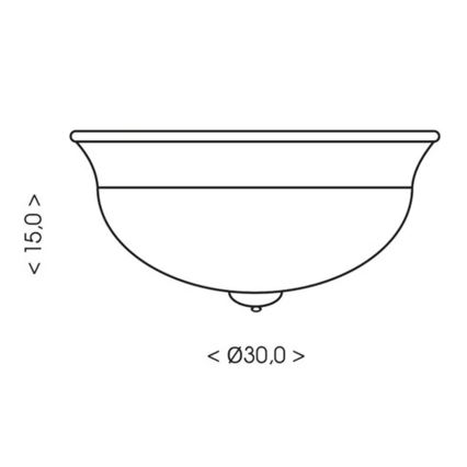 BRILAGI - Laevalgusti FRESCO 2xE27/40W/230V läbimõõt 30 cm kuldne