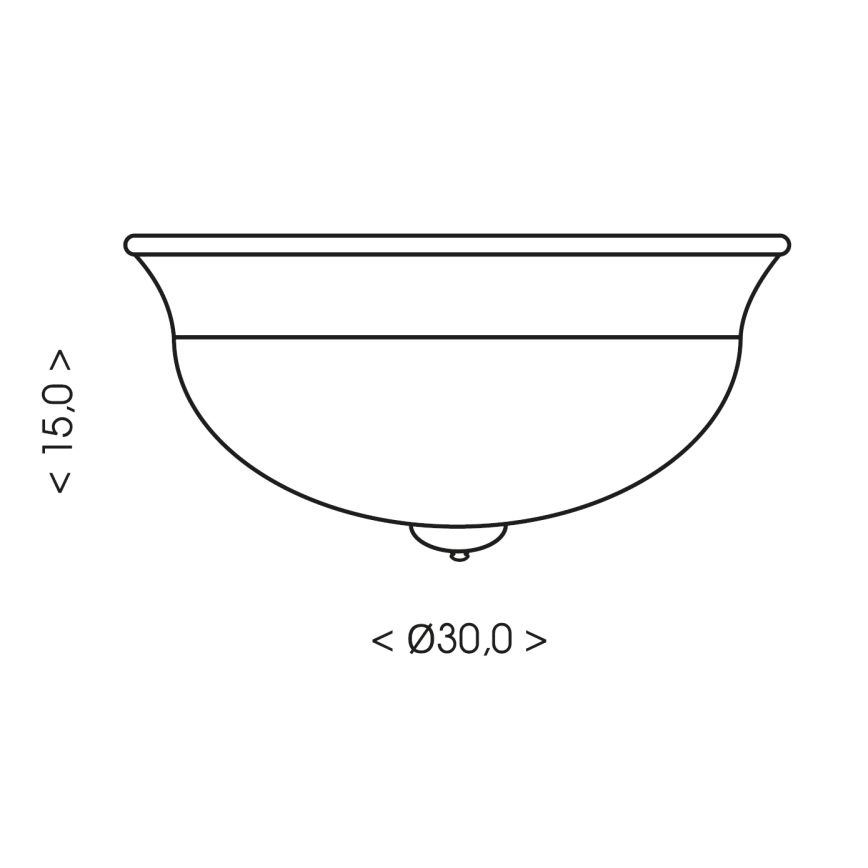 Brilagi - Laevalgusti FRESCO 2xE27/40W/230V, läbimõõt 30 cm, vaskne