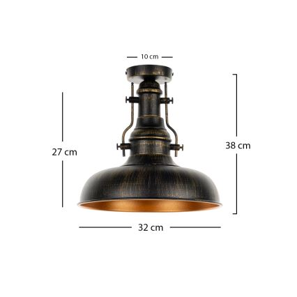 Brilagi - Laevalgusti PYRONIC 1xE27/40W/230V, läbimõõt 32 cm, pronks/patina