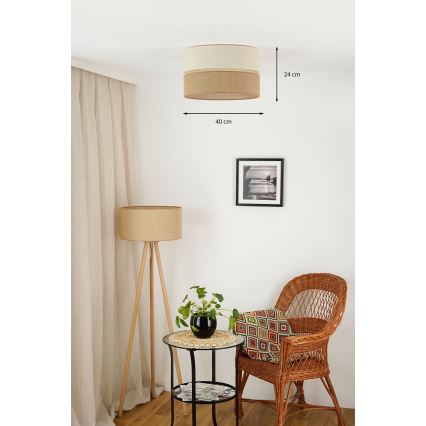 Brilagi - Laevalgusti ROYAL YUTE 1xE27/15W/230V d. 40 cm beež/kreemikas