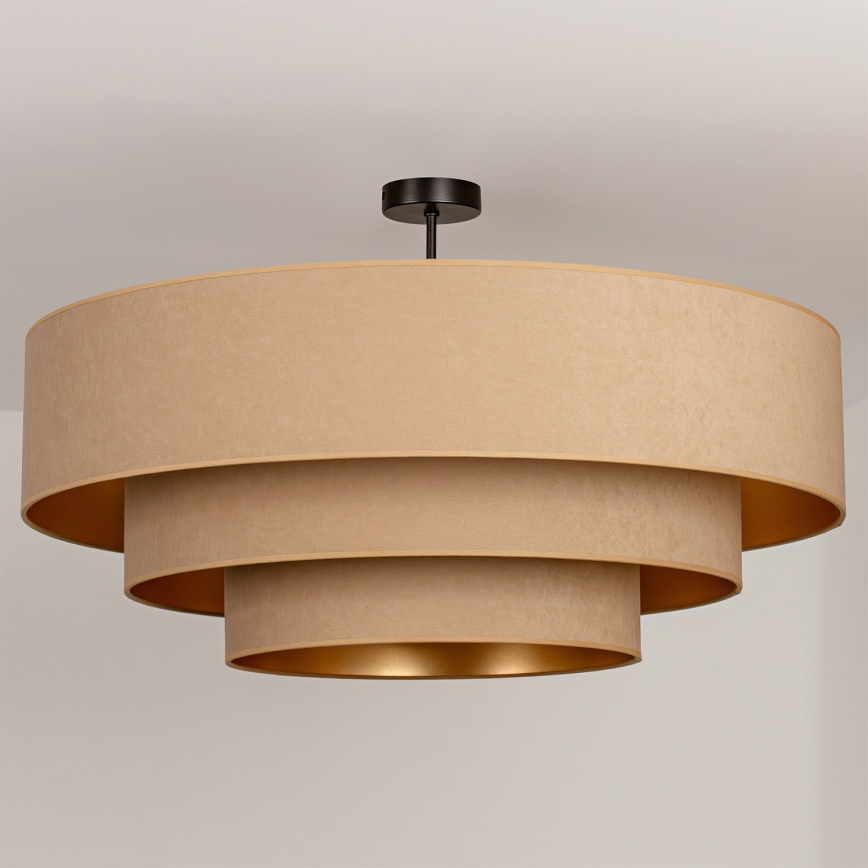Brilagi - Lakke kinnitatav lühter LUNETA 3xE27/60W/230V läbimõõt 80 cm beež/kuldne