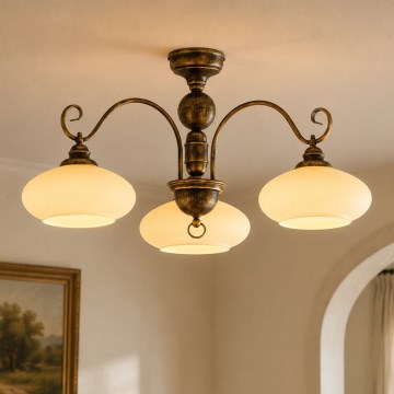 BRILAGI - Lakke kinnitatav lühter MOLLERO 3xE27/15W/230V, läbimõõt 84 cm, pronks/patina