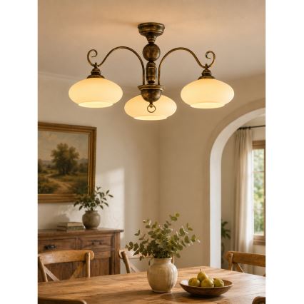 BRILAGI - Lakke kinnitatav lühter MOLLERO 3xE27/15W/230V, läbimõõt 84 cm, pronks/patina