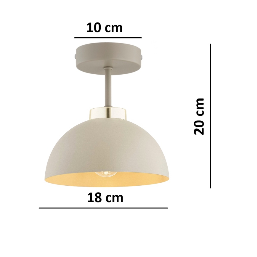 Brilagi - lakke kinnitatav lühter MOON 1xE27/60W/230V beež/kuldne