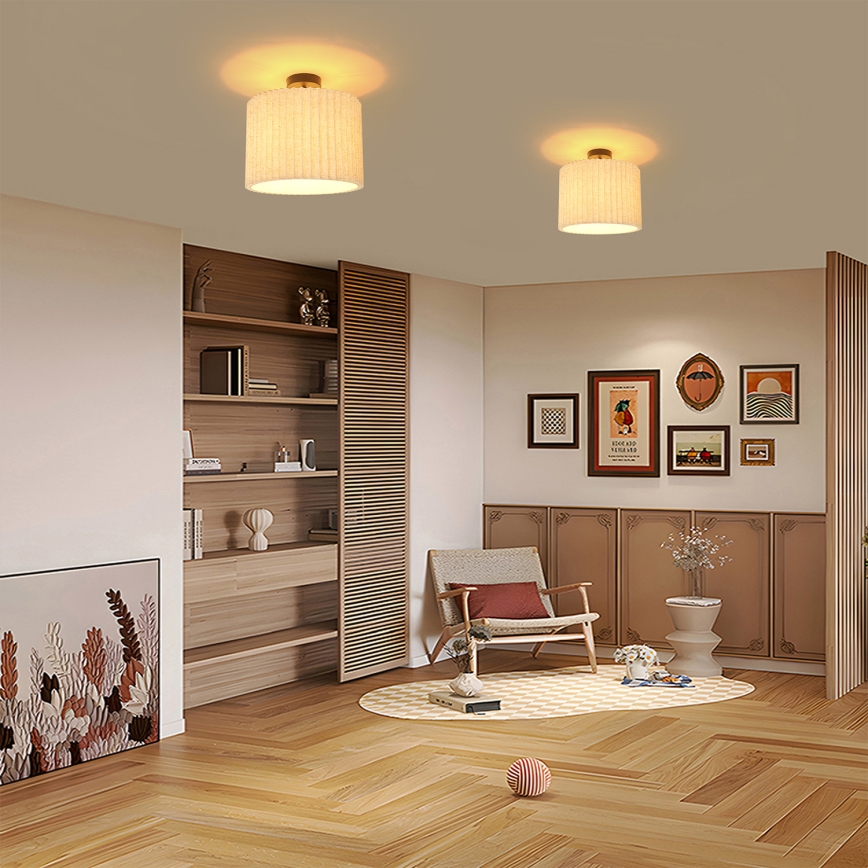 Brilagi - Lakke kinnitatav lühter NORDIC WAVE 1xE27/15W/230V läbimõõt 32 cm linane/must