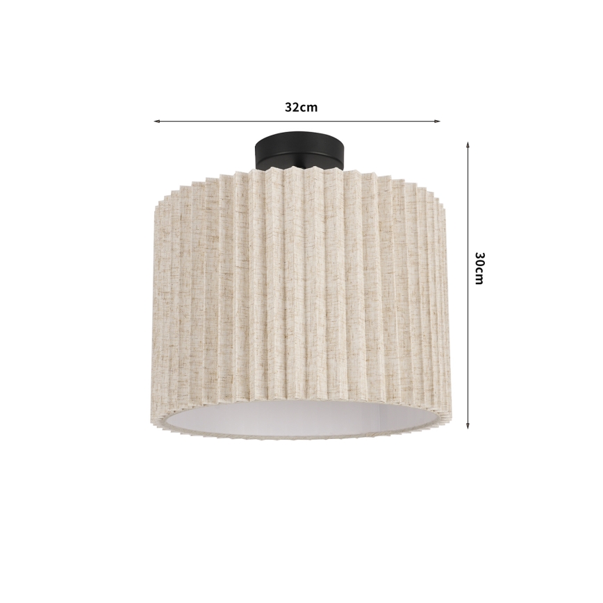 Brilagi - Lakke kinnitatav lühter NORDIC WAVE 1xE27/15W/230V läbimõõt 32 cm linane/must