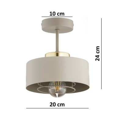Brilagi - lakke kinnitatav lühter SPRING 1xE27/60W/230V beež/kuldne