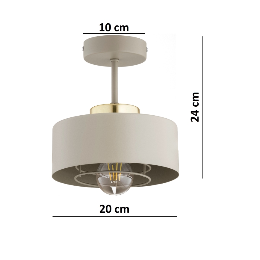 Brilagi - lakke kinnitatav lühter SPRING 1xE27/60W/230V beež/kuldne