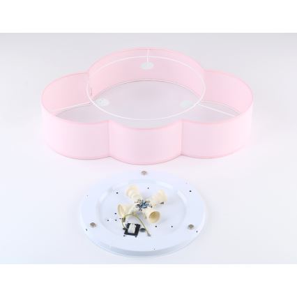 Brilagi - Laste laelamp NIMBUS 4xE27/15W/230V roosa