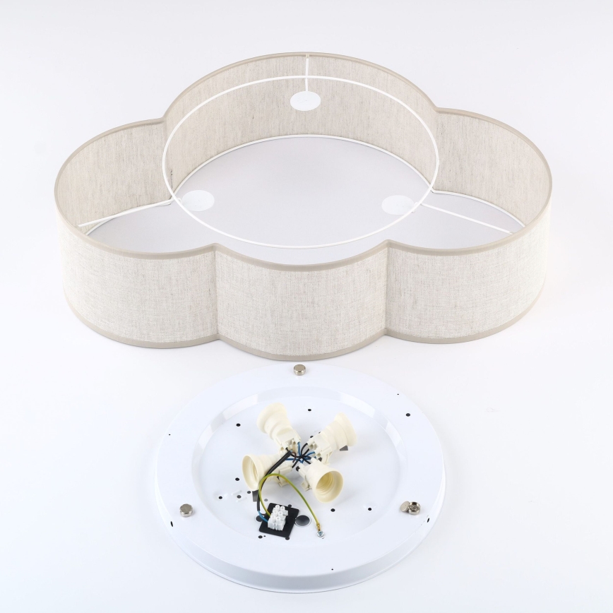 Brilagi - Laste laelamp NIMBUS LINEN 4xE27/15W/230V beež