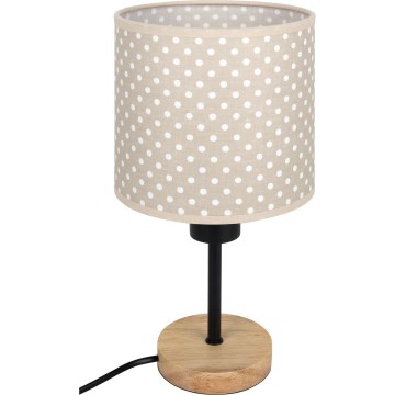 Brilagi - Laste laualamp BOBO WOOD 1xE27/25W/230V tamm/must/beež/täpiline