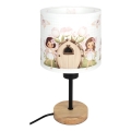 Brilagi - Laste laualamp BOBO WOOD 1xE27/25W/230V tamm/must/valge/roosa/haldjad