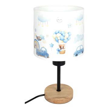 Brilagi - Laste laualamp BOBO WOOD 1xE27/25W/230V tamm/must/valge/sinine/karumõmmid