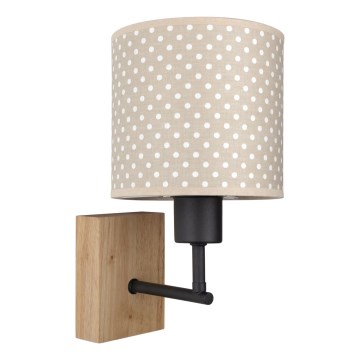 BRILAGI - Lastetoa seinavalgusti BOBO WOOD 1xE27/25W/230V tamm/must/beež/täpid