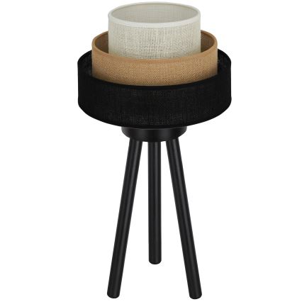Brilagi - Laualamp ASPEN LUNETA 1xE27/15W/230V must/beež/kreemikas