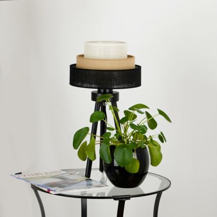 Brilagi - Laualamp ASPEN LUNETA 1xE27/15W/230V must/beež/kreemikas