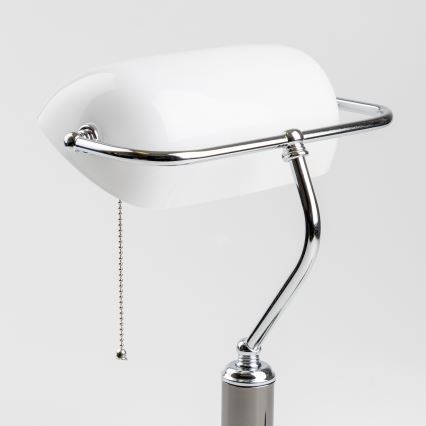 Brilagi - laualamp BANK OFFICE 1xE27/60W/230V must/hõbedane/valge