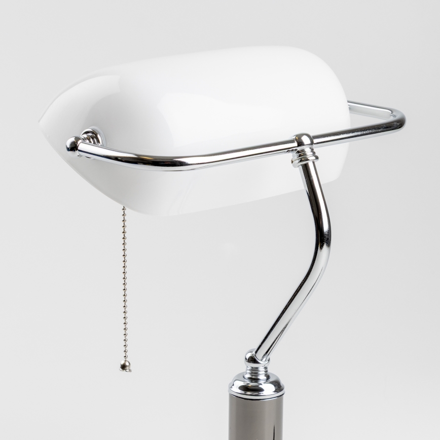 Brilagi - laualamp BANK OFFICE 1xE27/60W/230V must/hõbedane/valge