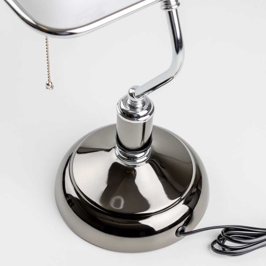 Brilagi - laualamp BANK OFFICE 1xE27/60W/230V must/hõbedane/valge