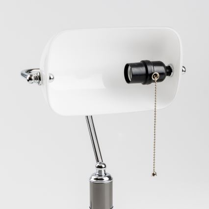 Brilagi - laualamp BANK OFFICE 1xE27/60W/230V must/hõbedane/valge