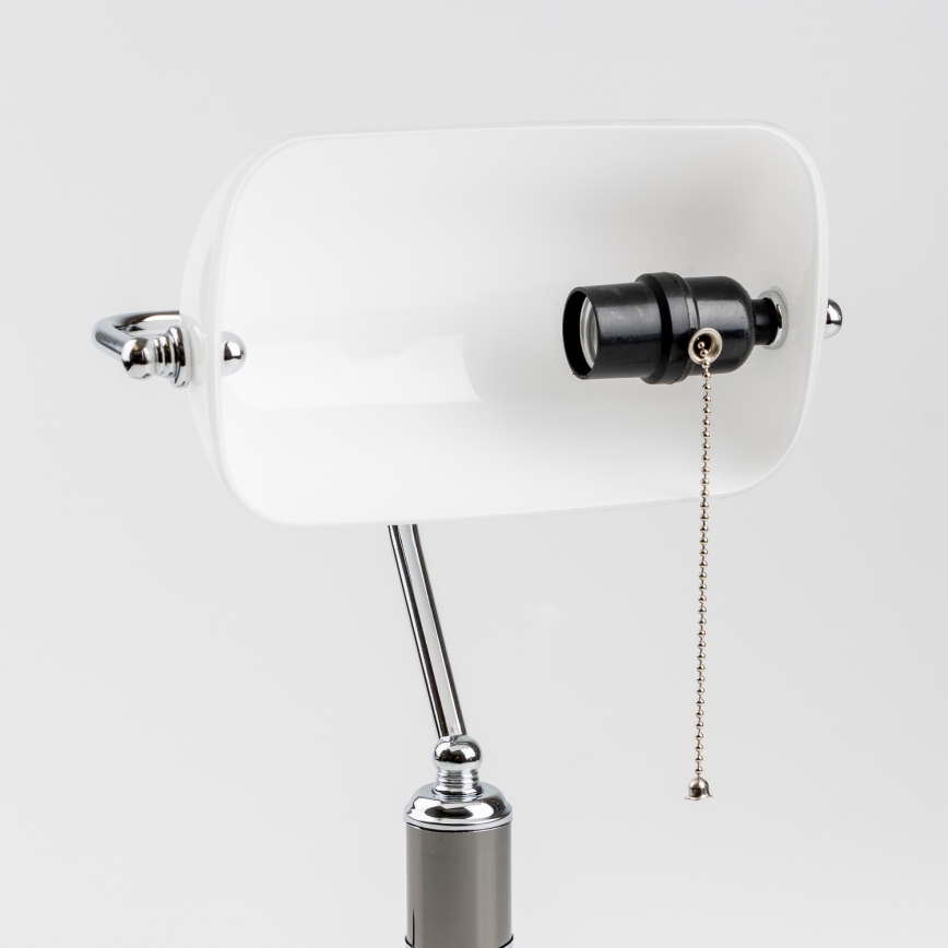 Brilagi - laualamp BANK OFFICE 1xE27/60W/230V must/hõbedane/valge